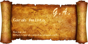 Garab Aminta névjegykártya